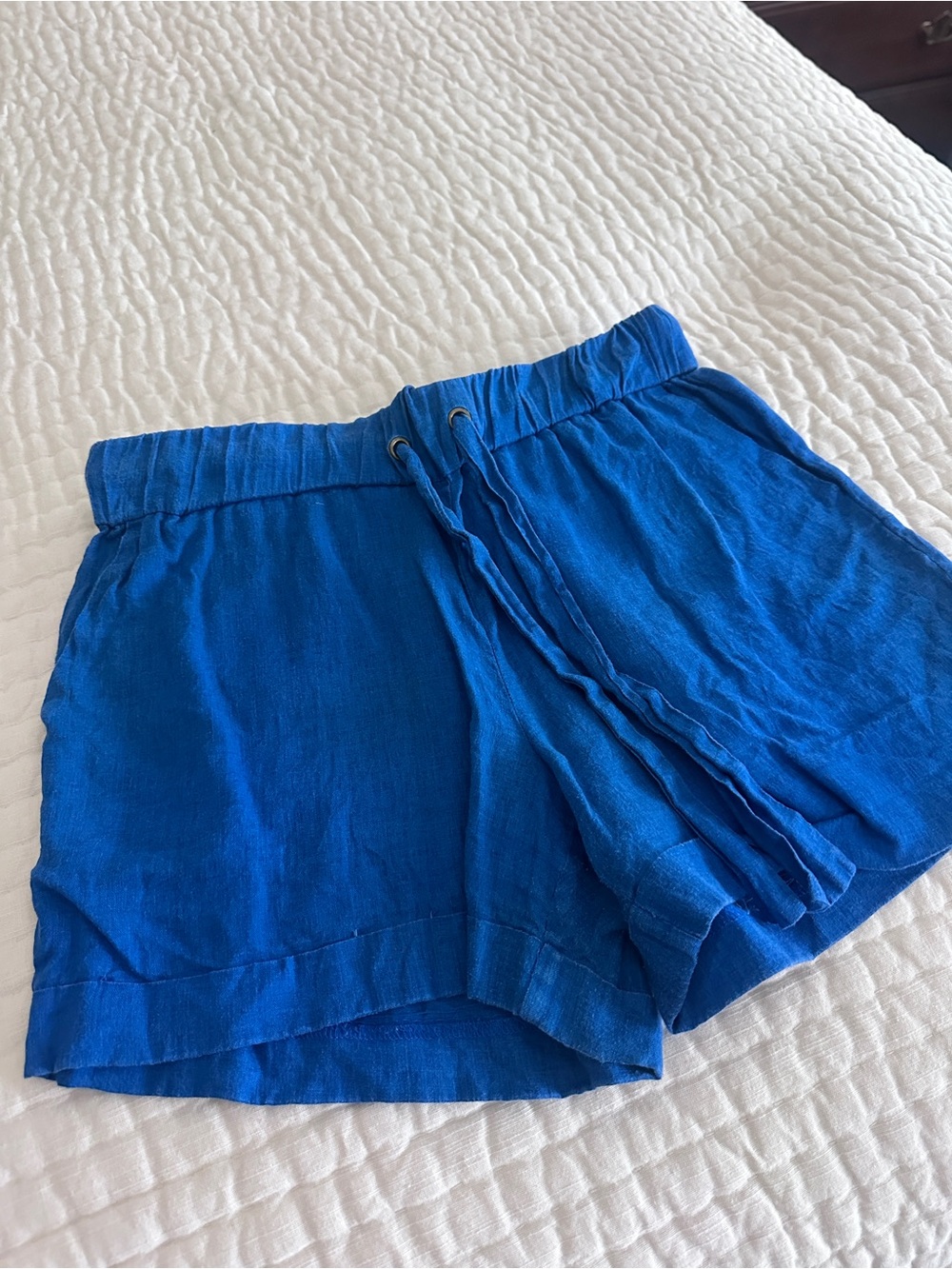 J. Crew Electric Blue Drawstring High-Waist Shorts